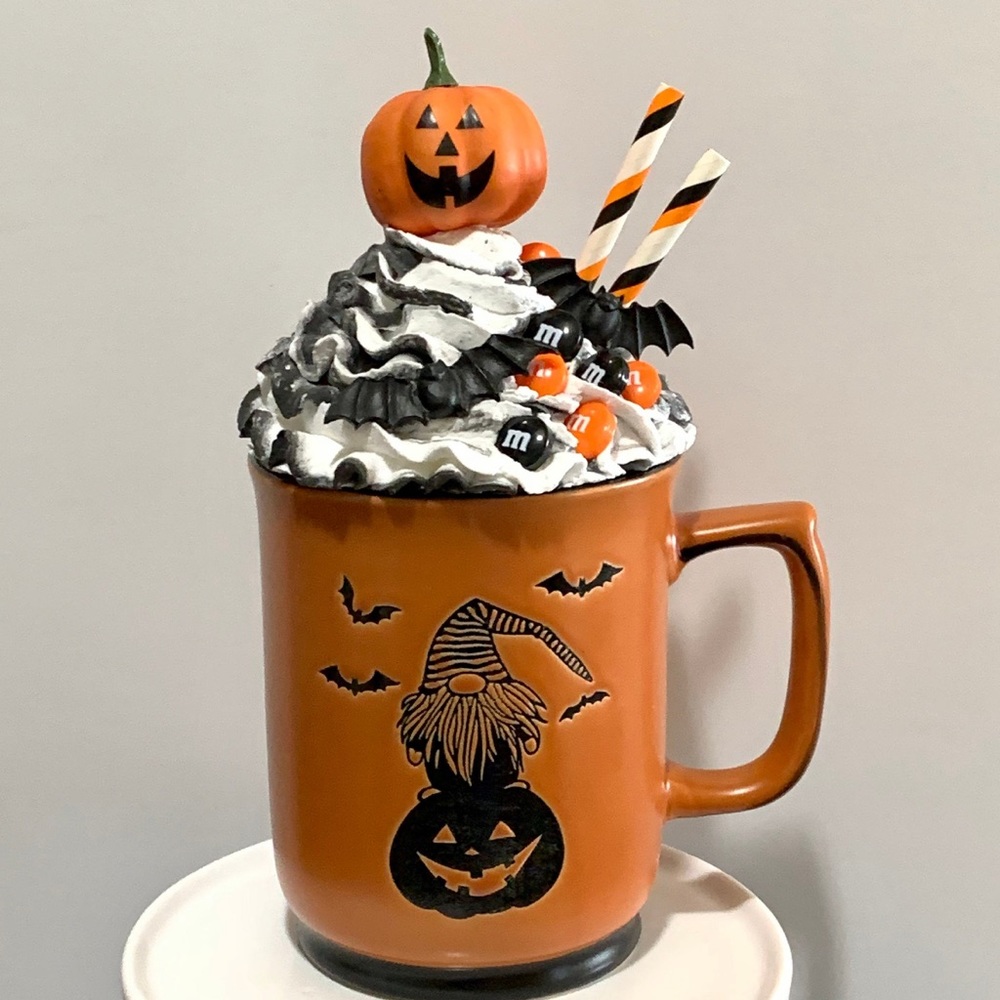 Handmade Mug Topper with Mug.